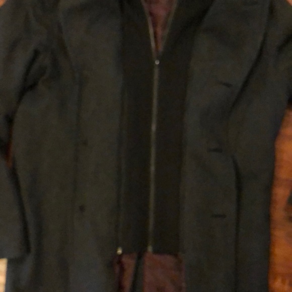 Black Rivet Wool/Polyester Blend Coat - Picture 6 of 10